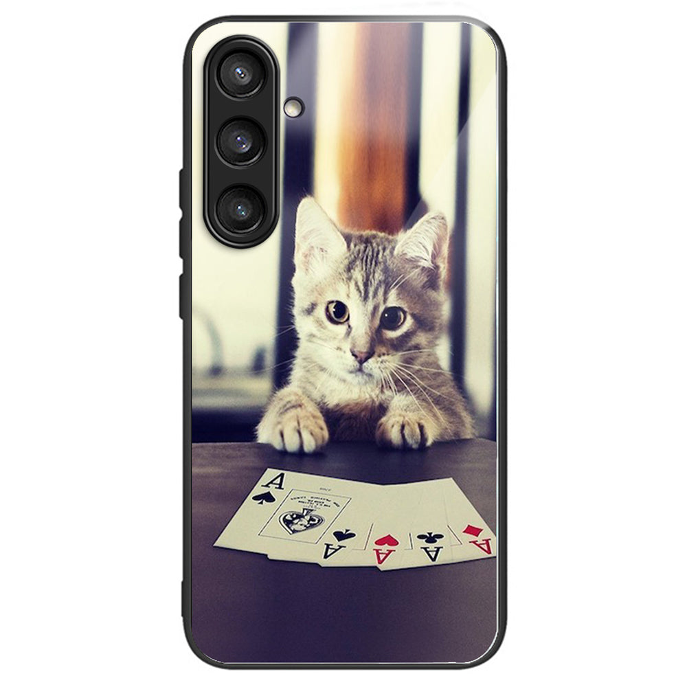 For Samsung Galaxy S23 FE Tempered Glass+TPU Case Protective Phone Cover - Footprint For Samsung Galaxy S23 FE Tempered Glass+TPU Case Protective Phone Cover - Footprint